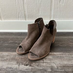 Blondo Brown Peep Toe Ankle Boots